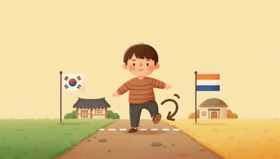 지도 위 우리나라를 빙 두른 선과 그 바깥 땅