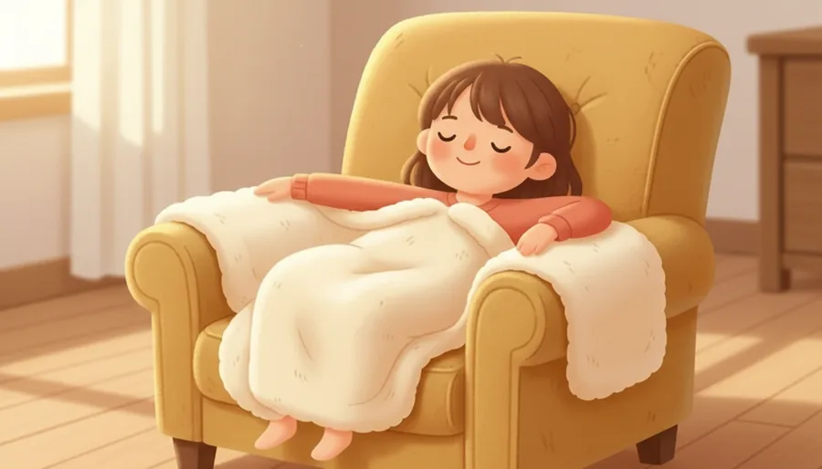 비를 맞고 떨다가 마른 담요를 두르는 장면