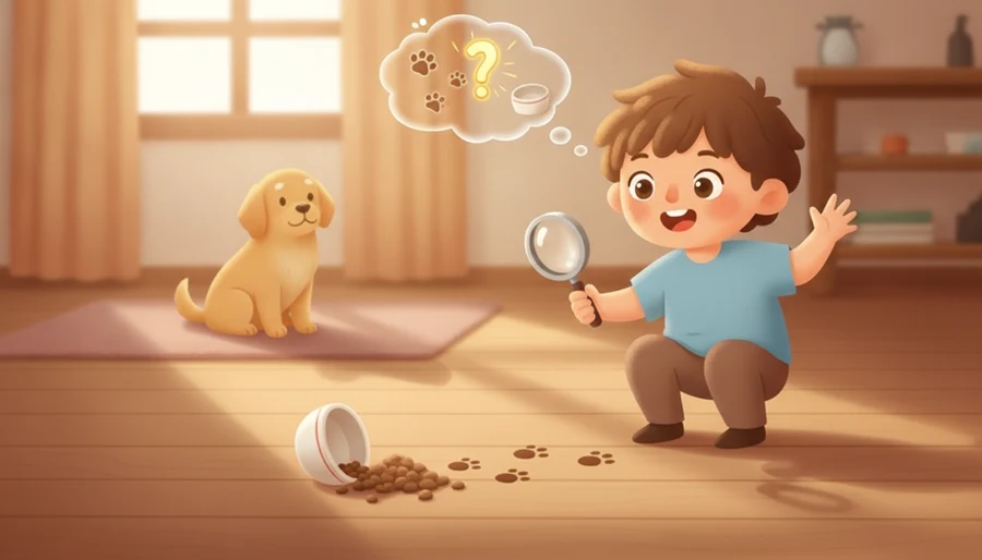 친구가 종일 말없고 간식도 안 주고 등 돌리는 걸 따져 보고 삐쳤구나 결론내리는 장면