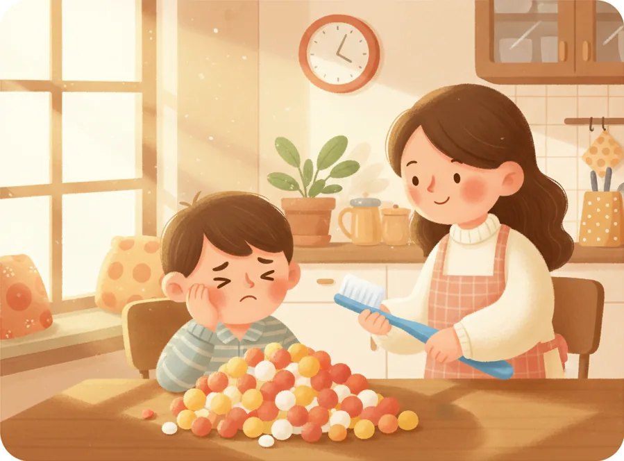 양동이에 여러 사람의 물과 빗물이 더해져 물이 넘치는 장면