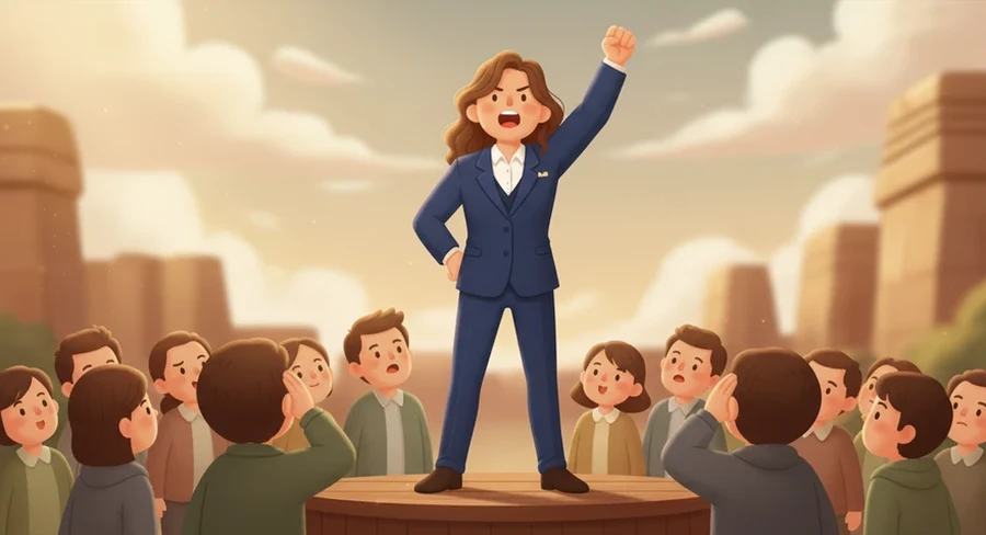 친구 모임에서 벌떡 일어나 모두에게 방학에 수영 배우겠다고 큰 소리로 밝히는 장면