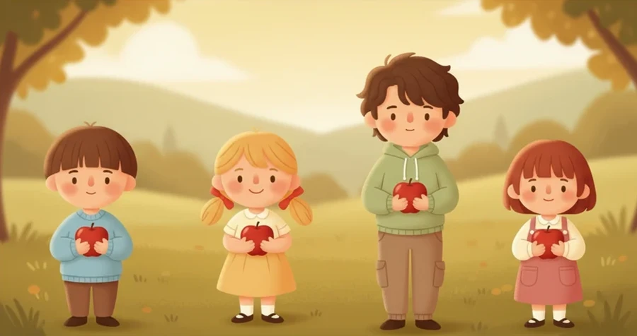 간식을 한 명씩 빠짐없이 나눠줌 — 하나하나 따로따로.