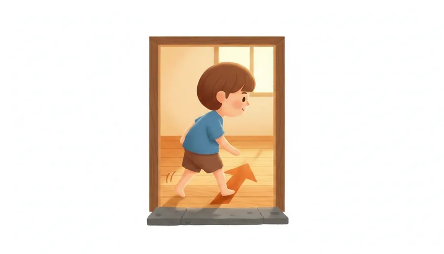 문을 열고 방 안으로 들어가는 순간