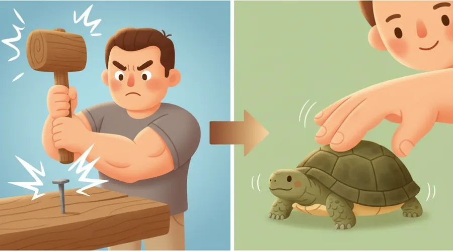 손바닥에 톡 앉은 비눗방울을 손힘 빼고 받치기