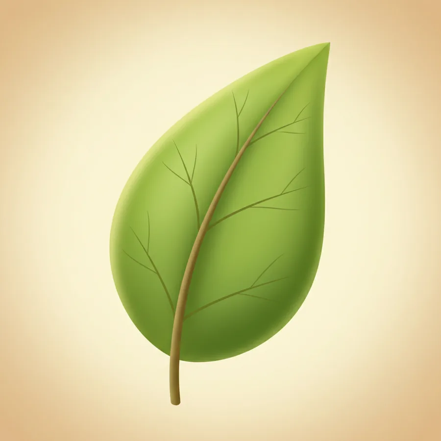 초록빛 나뭇잎 한 장(잎맥이 또렷한 잎사귀)을 화면 중앙에 크고 온전하게 — leaf=나뭇잎