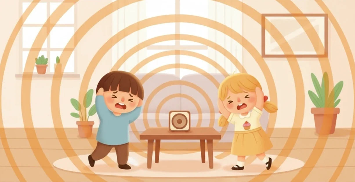 TV를 확 키웠더니 온 방이 쩌렁쩌렁, 멀리까지 들릴 만큼 소리가 큼
