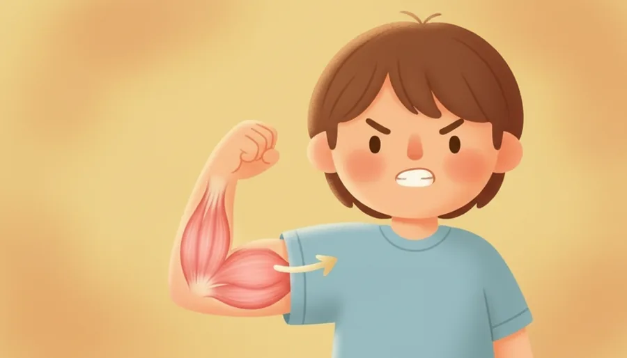 팔을 구부리면 안쪽에서 불룩 올라오는 힘살