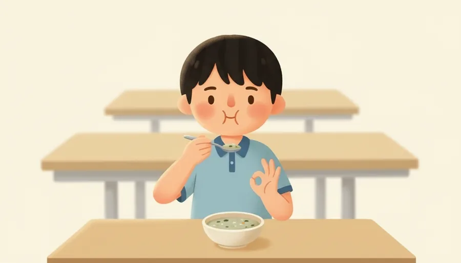 식당에 처음 나온 반찬을 먹어 보니 입에 맞음