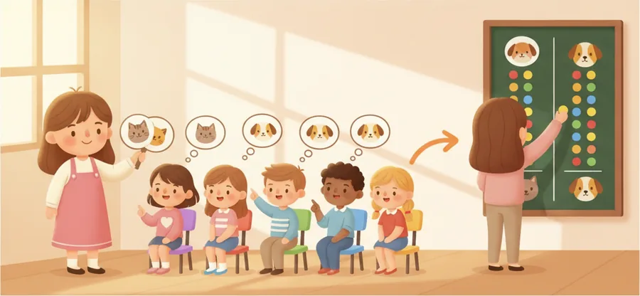 동네 사람 백 명한테 정류장을 아래로 옮길지 한 명씩 묻는 장면