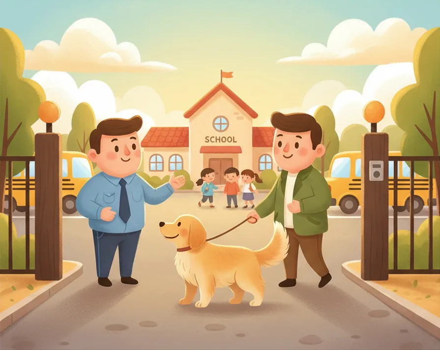 정문 안쪽 대학 땅 전체(잔디광장·주차장·화단)