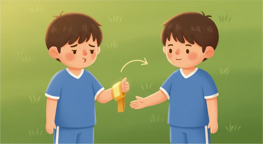 회사 동호회 회장 자리를 동료에게 넘기는 장면