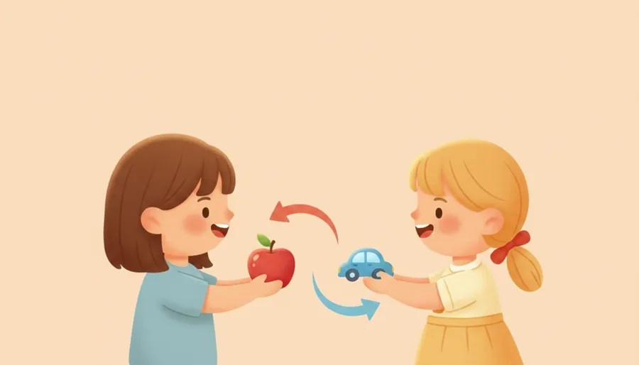 책을 주고 텀블러를 건네받는 친구 사이 맞바꿈