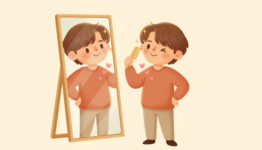 새 옷 입은 날 거울 앞을 한 시간 동안 못 떠남